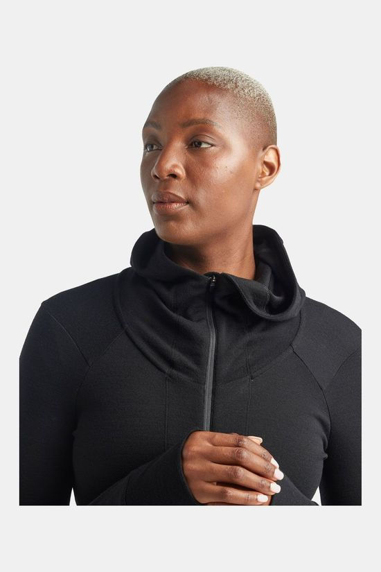 Icebreaker Away II LS Zip Hood Jacquard Vest Dames black