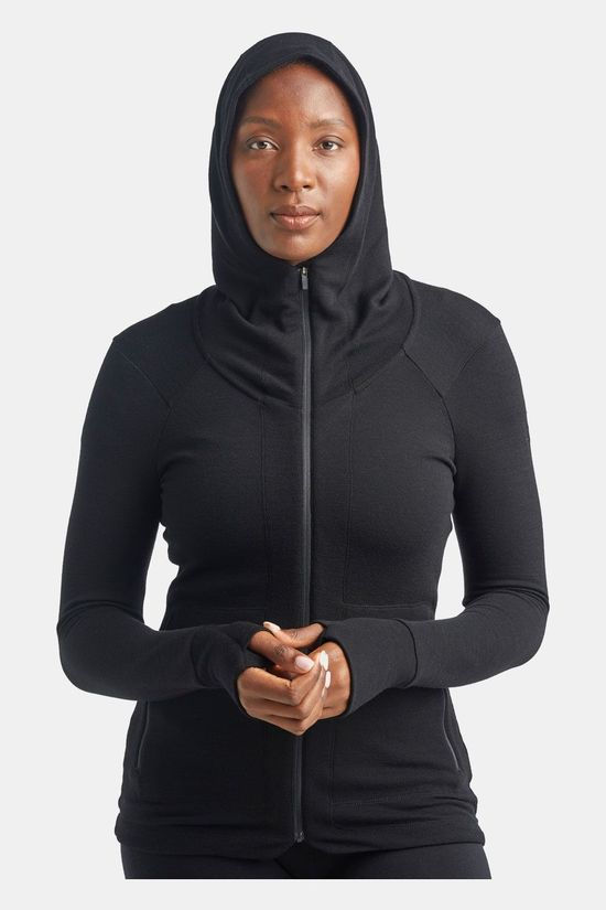 Icebreaker Away II LS Zip Hood Jacquard Vest Dames black