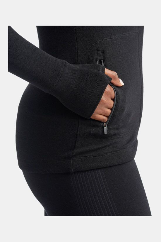Icebreaker Away II LS Zip Hood Jacquard Vest Dames black