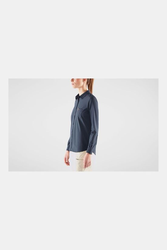 Fjällräven Övik Lite Blouse LS Dames Navy Blue